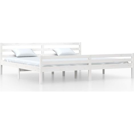 Maison Exclusive - Massivholzbett Weiß 200x200 cm