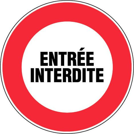 Novap – Panneau de signalisation Entrée interdite rigide Ø300mm – Polystyrène choc traité anti-UV – Trous de fixation – 4064147 (1/2)