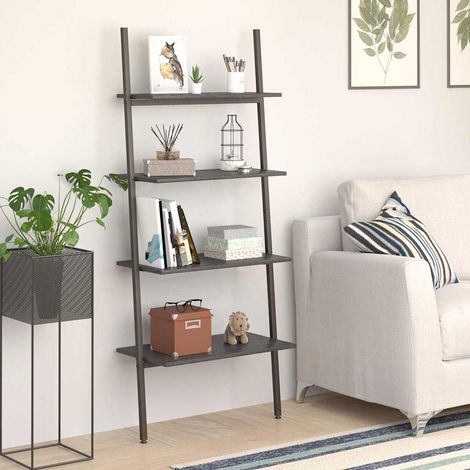 vidaXL Estantería inclinada de 4 baldas negro 64x34x150,5 cm (1/5)