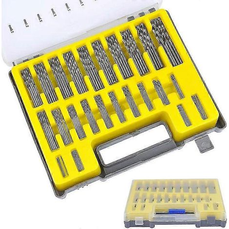 Kit de 150 forets hélicoïdaux HSS en titane, micro-forets de 0,4 mm à 3,2 mm pour bois et métal (1/5)