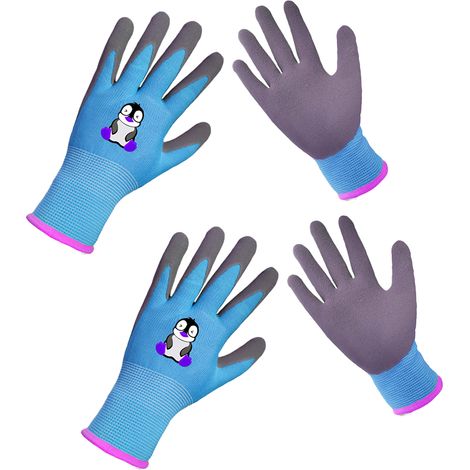 Gants De Jardinage Enfants - 2 Paires - Tailles S/M/L - Paume Souple Et Respirante - Motif Dessin Animé - Pour Activités Extérieures Et Travaux Manuels (1/5)