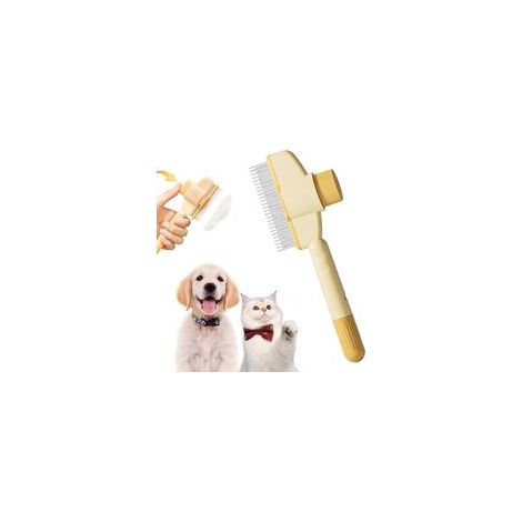 Brosse Pet - Brosse Attrape'poils, Anti Poils Pour Chats Pour Chien, élimine Jusqu’à 95% Des Poils Morts, Toilettage Doux Et Efficace Pour Tous Types De Pelage, Jaune
