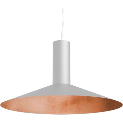LUMICOM VERA Sospensione, 1xE27, max 42W, metallo, bianco opaco/foglia rame, D.40cm (1/2)
