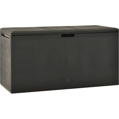 Coffre de rangement jardin polypropylène anthracite Stag 114cm (1/4)
