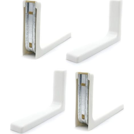 White Wall Shelf Bracket 180 x 115 mm Metal Bracket with White Plastic Cover Angle Support for Outdoor Cabinet, Fixing Bracket. (1/3)