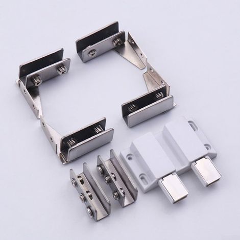 Double-headed hinge for glass 5 to 8 mm thick (double silver) (1/5)