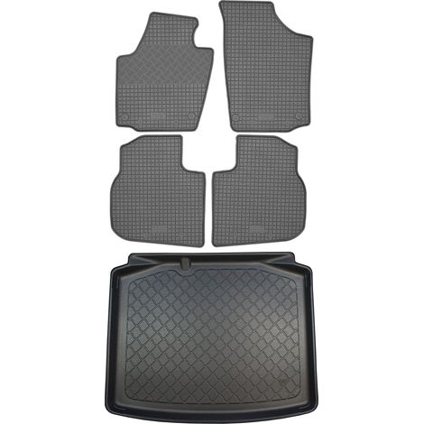 SET di tappetini in gomma per auto e tappetino per bagagliaio per Skoda Rapid Kombi (5 porte) dal 10/2013 al 03/2019 (1/5)