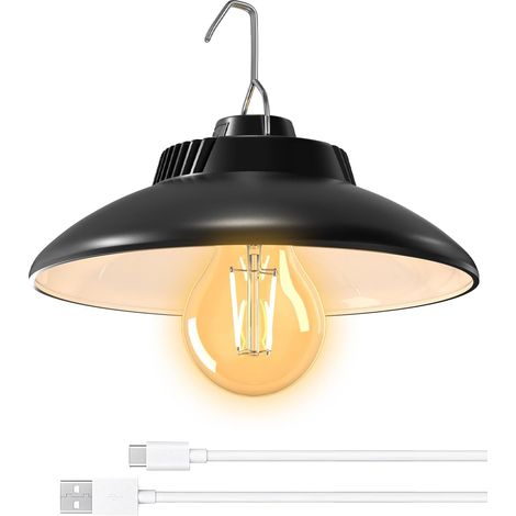 Lampe de camping rechargeable, lampe de camping LED avec batterie 2600 mAh, étanche IPX4, 2 modes d'éclairage, lampe de tente suspendue pour camping, jardin (1/5)