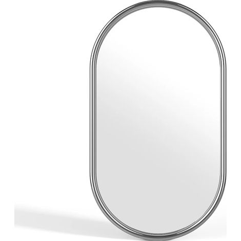 Specchio ovale in alluminio L. 40 x H. 70 cm Cromato - REFLEYA (1/4)