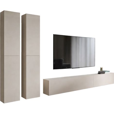 Haba Wohnwand, Modulares Wohnzimmermöbel, 6 Böden, Klapptür, Beige