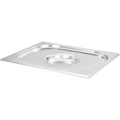 vidaXL Tapas para bandejas Gastronorm 1/2 acero inoxidable 2 unidades (1/2)