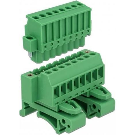 Connecteur Électrique - 8 Points De Connexion - AWG 24 À 12 - Dimensions 34,9 X 42,5 X 51,8 Mm - Vert - 1 Pièce (1/4)
