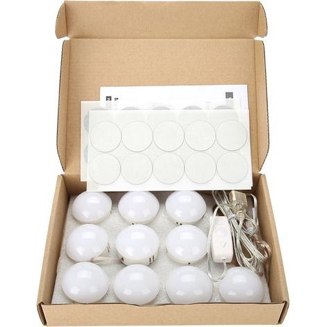 Miroir de maquillage LED avec éclairage à intensité variable, tons chauds/froids, éclairage décoratif (1/5)