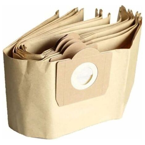 Sac Aspirateur Karcher WD3, Lot de 5 Sacs droits Aspirateur pour Karcher WD3, WD 3 Premium, WD3200, WD3500P, A2204, A2204, A2534, SE4001 (1/4)