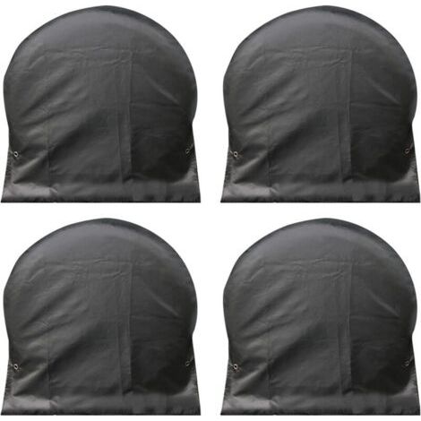 Lot de 4 housses de pneu imperméables et coupe-vent, compatible avec camping-car, VUS, camion, remorque, voiture, noir, en tissu Oxford et PVC, 68,6 - 81,3 cm, UV protection