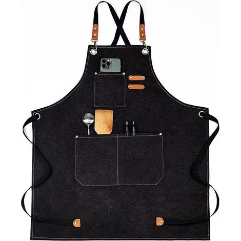 Waterproof kitchen apron, adjustable apron with pockets, suitable for home kitchen, restaurant, garden, barbecue, school, cafe, chef, baker, waiter, apron