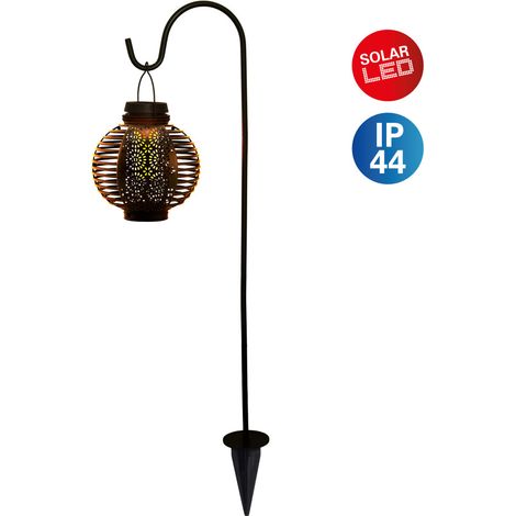 Näve Solar-Gartenleuchte LED mit Dämmerungssensor Lampion 78 cm schwarz (1/3)