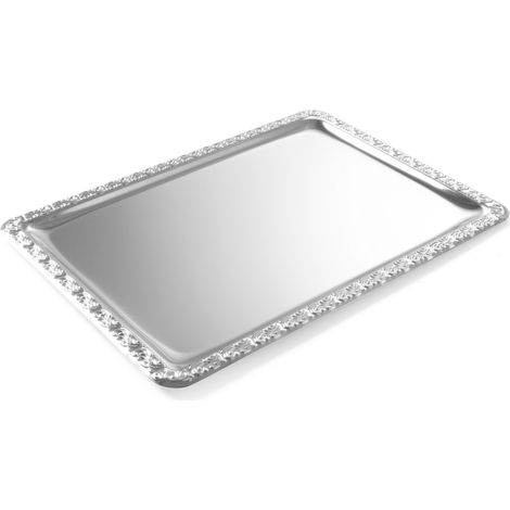 Vassoio rettangolare in acciaio con bordo decorativo GN1/1 - Hendi 807804 (1/2)