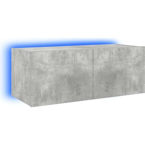 Maison Exclusive - TV-Wandschrank mit LED-Leuchten Betongrau 80x3