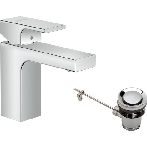 Vernis Shape Mitigeur de lavabo 100 avec tirette et vidage métallique, chromé, 71568000 (1/5)