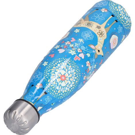 Bouteille Isotherme en Acier Inoxydable pour Boissons Chaudes et Froides - Modèle Blue Right Deer (1/5)