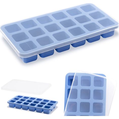 Bac à glaçons en silicone avec couvercle, 18 mini glaçons (1/4)