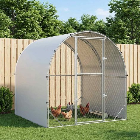 vidaXL Poulailler Argenté 200 x 200 x 200 cm Acier galvanisé