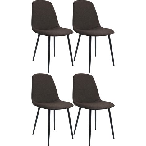 Set di 4 sedie da pranzo Maryam marrone Tessuto