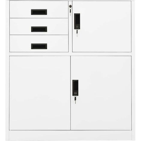 Maison Exclusive - Armario de oficina de acero blanco 90x40x102 c (1/5)