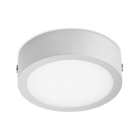 Downlight LED de superficie "Kaju" redondo (8W 4200K 680lm) IP20 Ø9cm fabricado en aluminio y acrílico color gris (1/3)