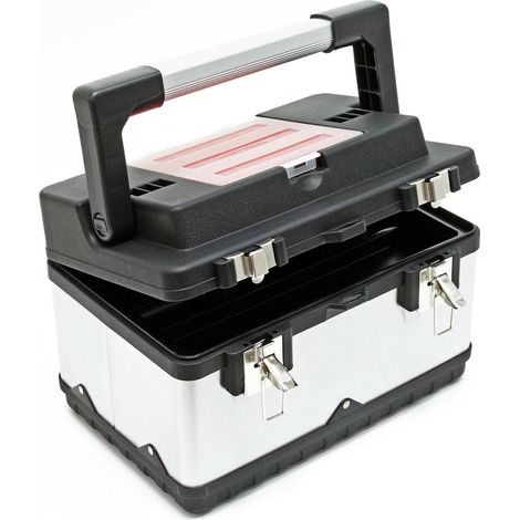 Caja de herramientas Portaherramientas de 38 cm Caja de acero refinado con asa 160000267 (1/5)