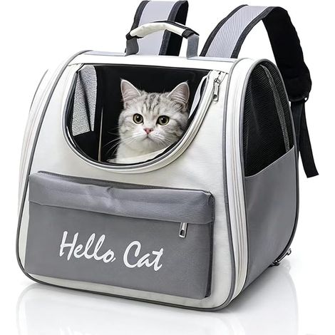 Breathable Dog Cat Carrier Backpack for Dogs, Cat Transport Bag, Large Travel Bag for Dogs, Cats, Dogs and Cats and Integrated Mats (1/5)