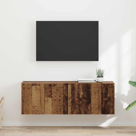 vidaXL TV Wall Cabinet 2 pcs Old Wood Engineered Wood (1/5)
