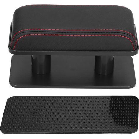 Adjustable car armrest, left elbow support, anti-fatigue pad, anti-slip, automotive interior modification (black and red trim) (1/5)