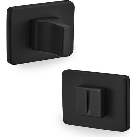 Kurzes rechteckiges Toilettenschild, schwarz