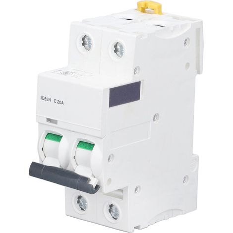 2P Miniature Circuit Breaker DIN Rail Mount Low Voltage Overload Protection Switch 400V 20A