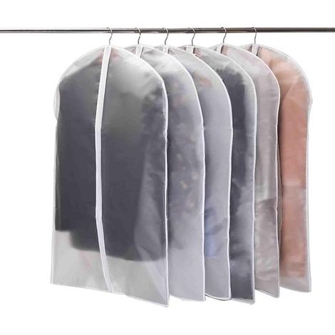 Set di 6 sacchetti porta abiti trasparenti di alta qualità con cerniera,60x100 cm (1/5)