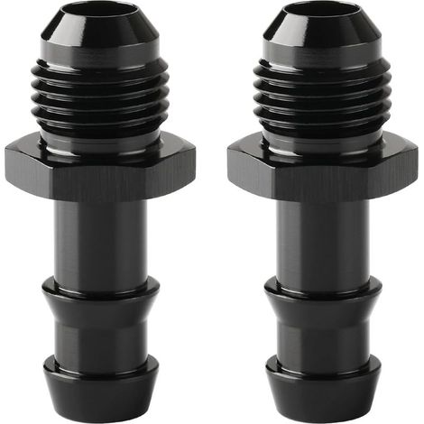 Adaptateur de raccord droit évasé mâle 6AN vers raccord cannelé 3/8 en aluminium noir 2 pièces (1/5)