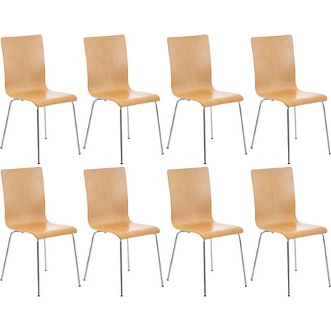 Lot de 8 chaises en bois Pepe Nature (1/5)