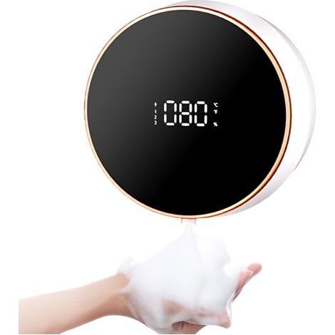 Pair - SJLERST Distributeur automatique de savon mousse pour les mains, montage mural, 260 ml, avec écran LCD, 3 niveaux réglables, pour salle de bain, cuisine, buanderie (1/5)