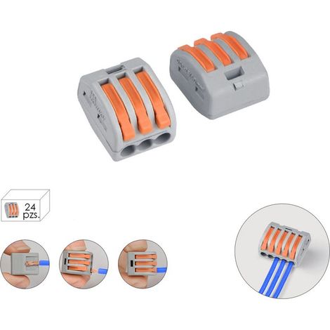 Bande de connexion électrique rapide, 3 pôles, 4mmØ, 32A, 24 unités