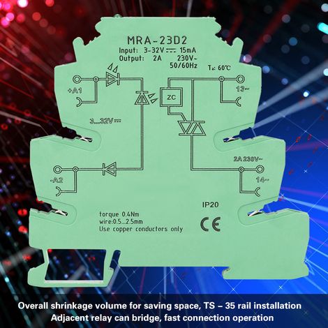 MRa 23D2 Ultraflaches Halbleiterrelais, 6,2 mm Eingang, 3–32 V DC (1/5)