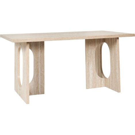 Table à Manger Design "Pietra" 160cm Beige (1/5)