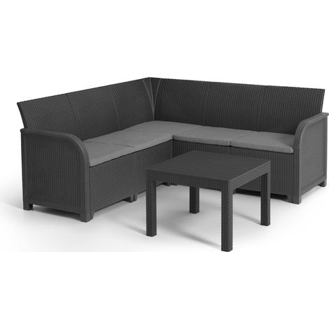 Keter Rosalie 5 Seater Corner Set - Grey