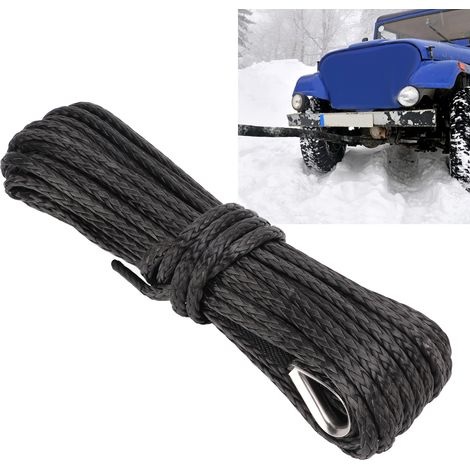 Câble de treuil, câble de remorquage, quad tout-terrain (15 m) (noir) (1/5)