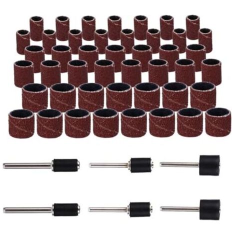 Lot de 51 Mandrins Tambour pour Ponceuse à Manchons Ponçage en Papier Verre Abrasif Boîte Rangement Incluse Compatible Travaux Bois Métal et Polissage - (1/5)
