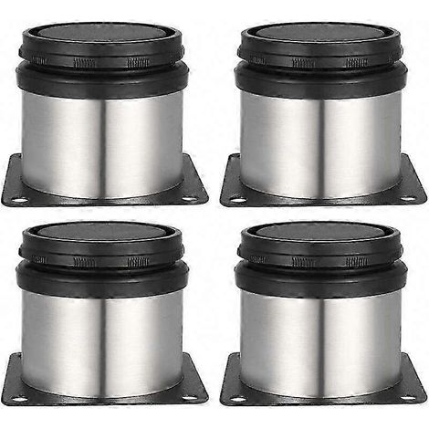 Quatre pieds de meubles réglables en acier inoxydable, adaptés aux canapés, tables et armoires d'une hauteur de 5 cm. Lot de 4. (1/5)