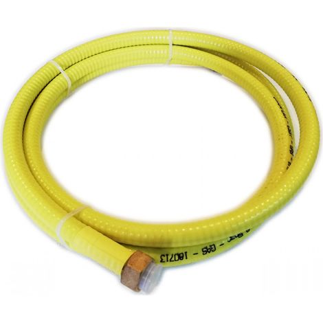 Tubo flessibile gas 300cm uni en 15266:2007 in acciaio inox per cucina con guaina e staffe (1/3)