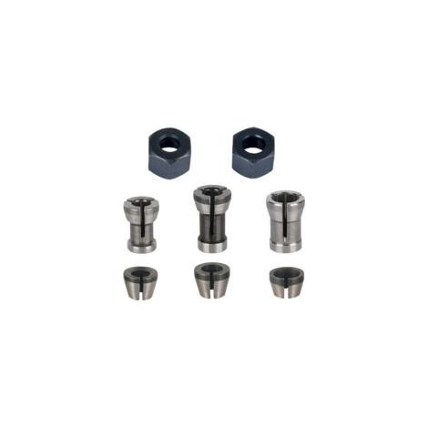 Lntyq Mandrin de Fraiseuse - Lot de 8, Collet Mandrin Affleureuse (6 mm, 6.35 mm, 8 mm), Pince de Serrage Defonceuse (1/4)