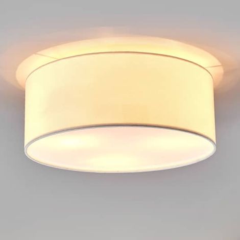 [NEUWERTIG] B-Ware Lindby Weiße Stoffdeckenlampe Henrika Deckenlampe Deko Wohnzimmerleuchte E14